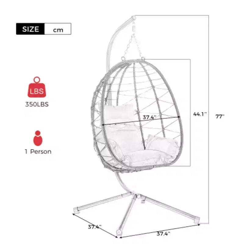 Fauteuil œuf sur pied, balancelle d'intérieur et d'extérieur, fauteuil suspendu en osier pour terrasse, fauteuil panier suspendu, fauteuil hamac