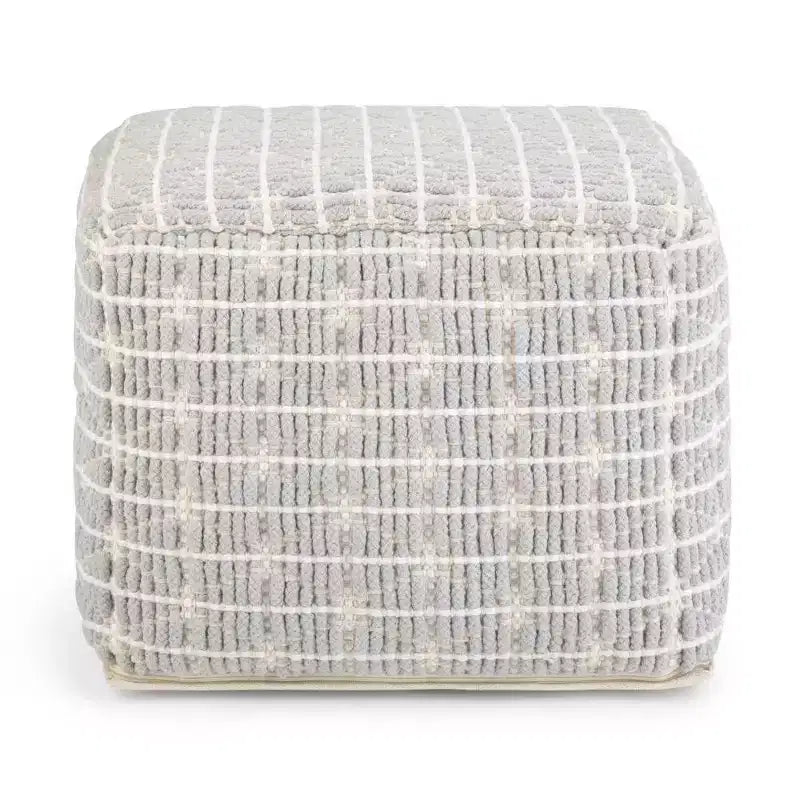 Pouf carré, housse 100 % coton, remplissage polystyrène, 45,7 x 45,7 x 35,6 cm, aucun assemblage requis