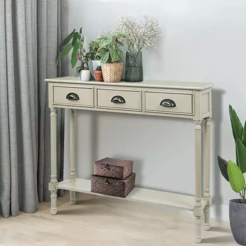 Console avec 3 tiroirs, 39,5 po l. x 32 po H x 9 po P