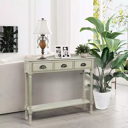 Console avec 3 tiroirs, 39,5 po l. x 32 po H x 9 po P