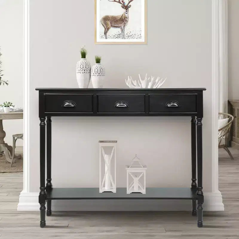Console avec 3 tiroirs, 39,5 po l. x 32 po H x 9 po P