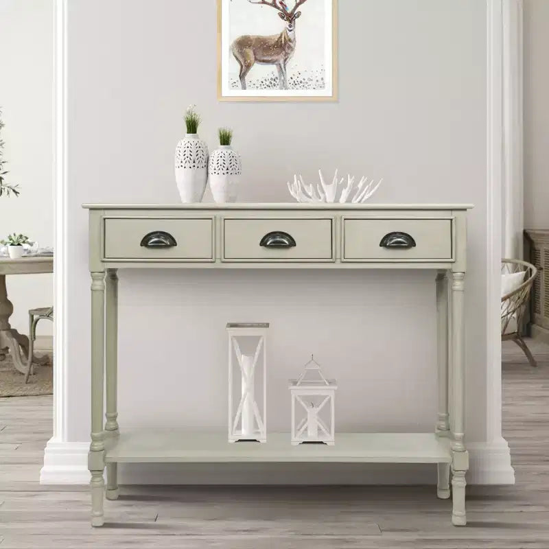 Console avec 3 tiroirs, 39,5 po l. x 32 po H x 9 po P