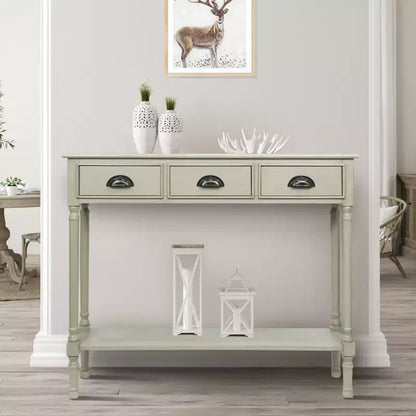 Console avec 3 tiroirs, 39,5 po l. x 32 po H x 9 po P
