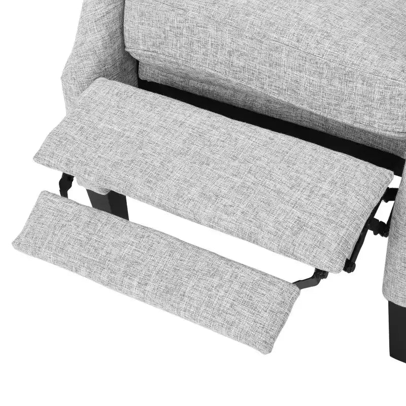 Fauteuil inclinable contemporain en tissu avec oreilles, système push-back et clous décoratifs