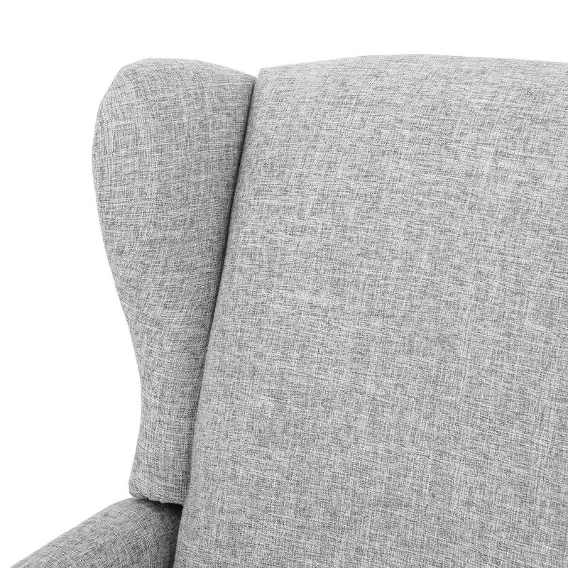 Fauteuil inclinable contemporain en tissu avec oreilles, système push-back et clous décoratifs