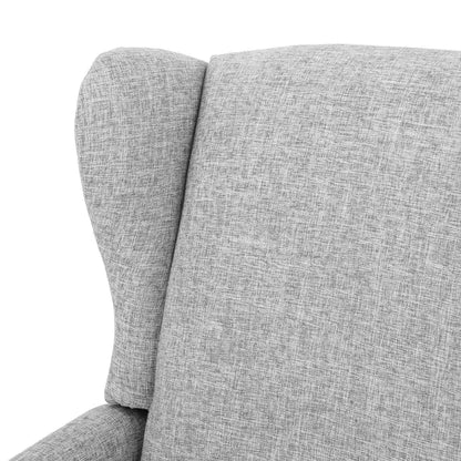 Fauteuil inclinable contemporain en tissu avec oreilles, système push-back et clous décoratifs