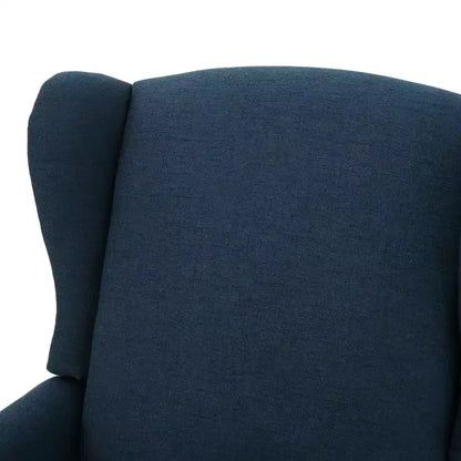Fauteuil inclinable contemporain en tissu avec oreilles, système push-back et clous décoratifs