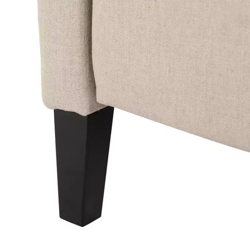 Fauteuil inclinable contemporain en tissu avec oreilles, système push-back et clous décoratifs