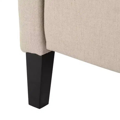 Fauteuil inclinable contemporain en tissu avec oreilles, système push-back et clous décoratifs