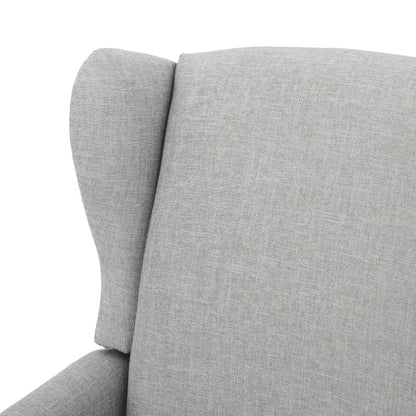 Fauteuil inclinable contemporain en tissu avec oreilles, système push-back et clous décoratifs