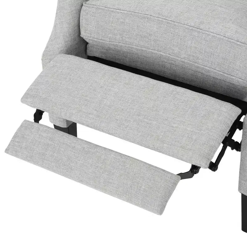 Fauteuil inclinable contemporain en tissu avec oreilles, système push-back et clous décoratifs