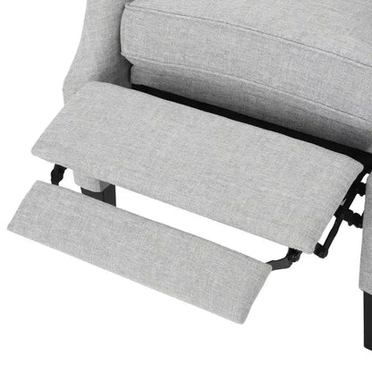 Fauteuil inclinable contemporain en tissu avec oreilles, système push-back et clous décoratifs