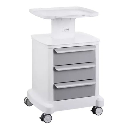 VEVOR 4 Tiers Lab Carts, Lab Utility Cart with 3 Drawers & 1 Top Tray, Mobile Medical Cart with ABS Material, Lab Rolling Cart