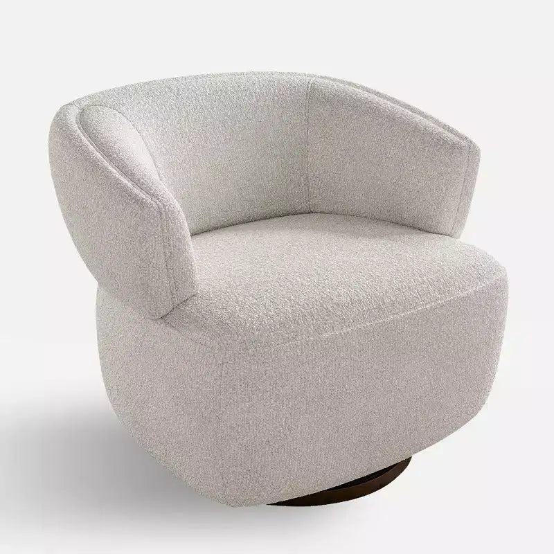Fauteuil d'appoint pivotant en tonneau entièrement assemblé, mousse haute densité, tissu résistant aux taches