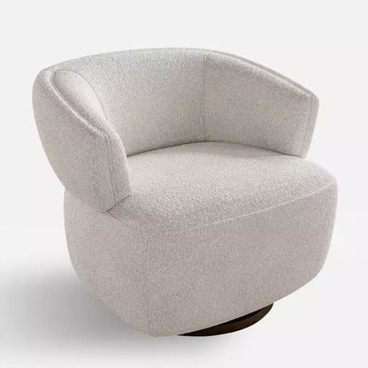 Fauteuil d'appoint pivotant en tonneau entièrement assemblé, mousse haute densité, tissu résistant aux taches