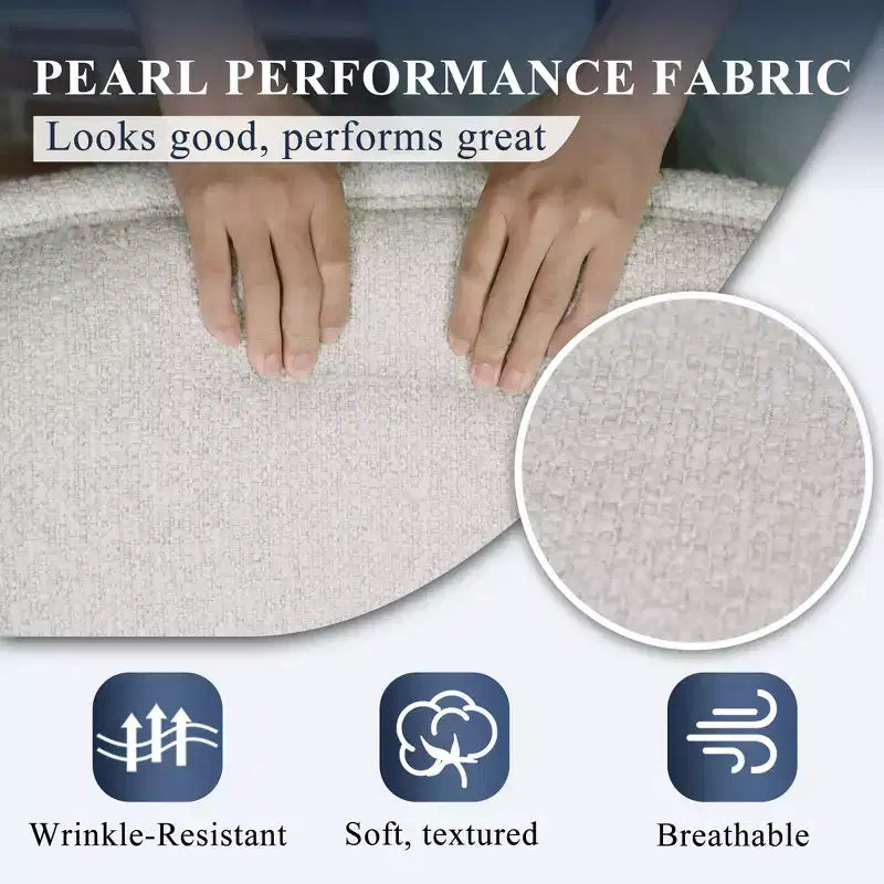 Fauteuil d'appoint pivotant en tonneau entièrement assemblé, mousse haute densité, tissu résistant aux taches