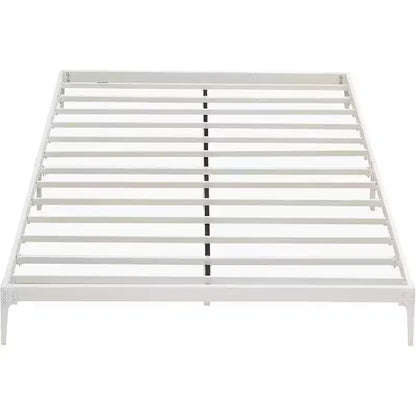Cadre de lit double 6 pouces, plateforme en métal, taille double avec sommier à lattes en acier robuste, pas besoin de sommier tapissier, silencieux, noir