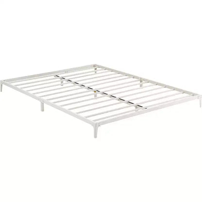 Cadre de lit double 6 pouces, plateforme en métal, taille double avec sommier à lattes en acier robuste, pas besoin de sommier tapissier, silencieux, noir