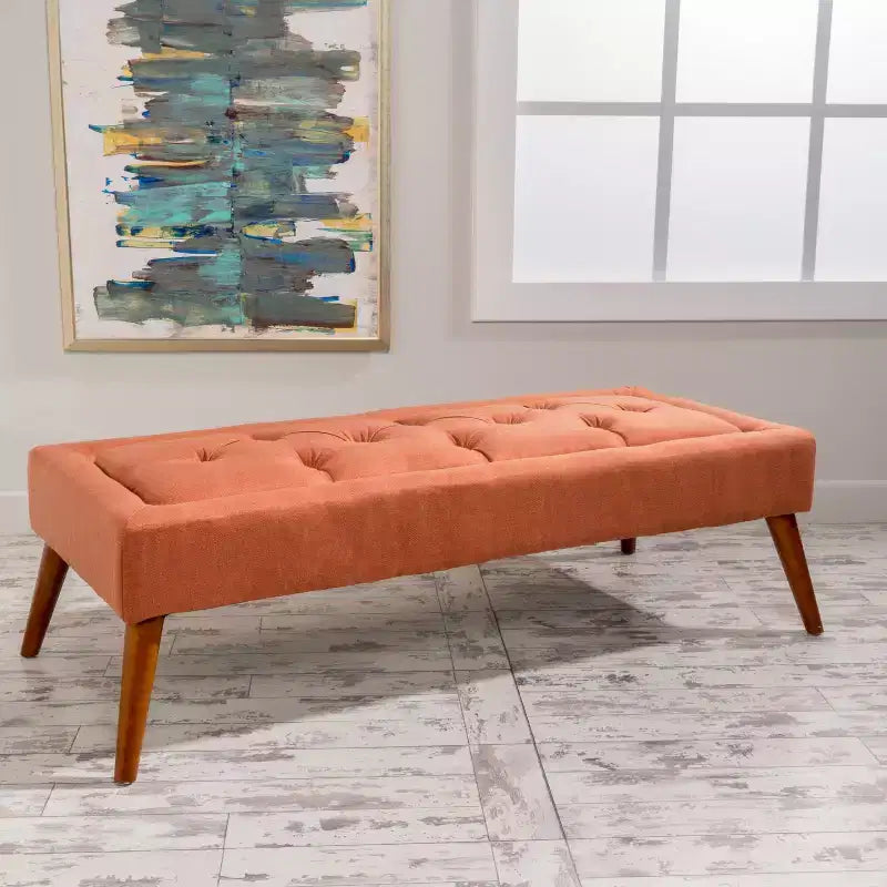 GDFStudio Chatham Mid-Century Modern 50 Tufted Upholstered Ottoman