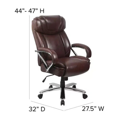 Chaise de bureau ergonomique pivotante en LeatherSoft, série HERCULES, grande taille, capacité de 225 kg