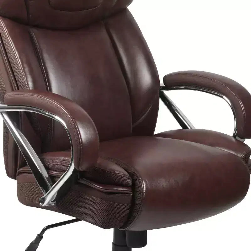 Chaise de bureau ergonomique pivotante en LeatherSoft, série HERCULES, grande taille, capacité de 225 kg