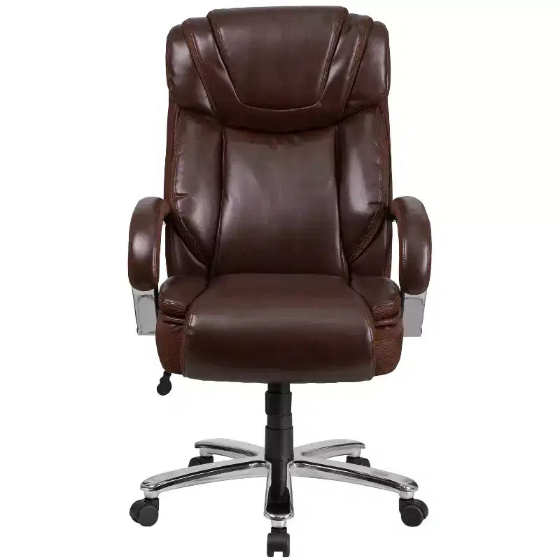 Chaise de bureau ergonomique pivotante en LeatherSoft, série HERCULES, grande taille, capacité de 225 kg
