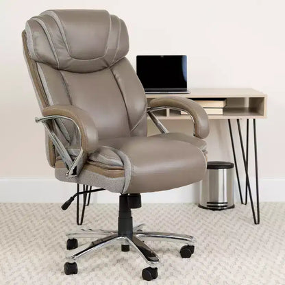 Chaise de bureau ergonomique pivotante en LeatherSoft, série HERCULES, grande taille, capacité de 225 kg