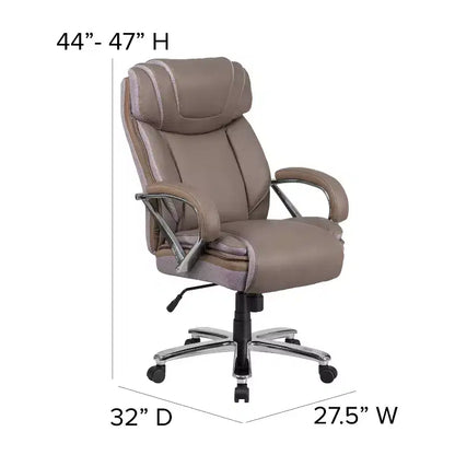 Chaise de bureau ergonomique pivotante en LeatherSoft, série HERCULES, grande taille, capacité de 225 kg