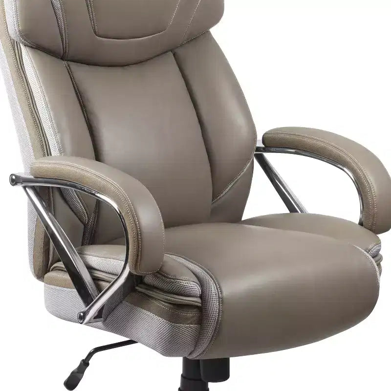 Chaise de bureau ergonomique pivotante en LeatherSoft, série HERCULES, grande taille, capacité de 225 kg
