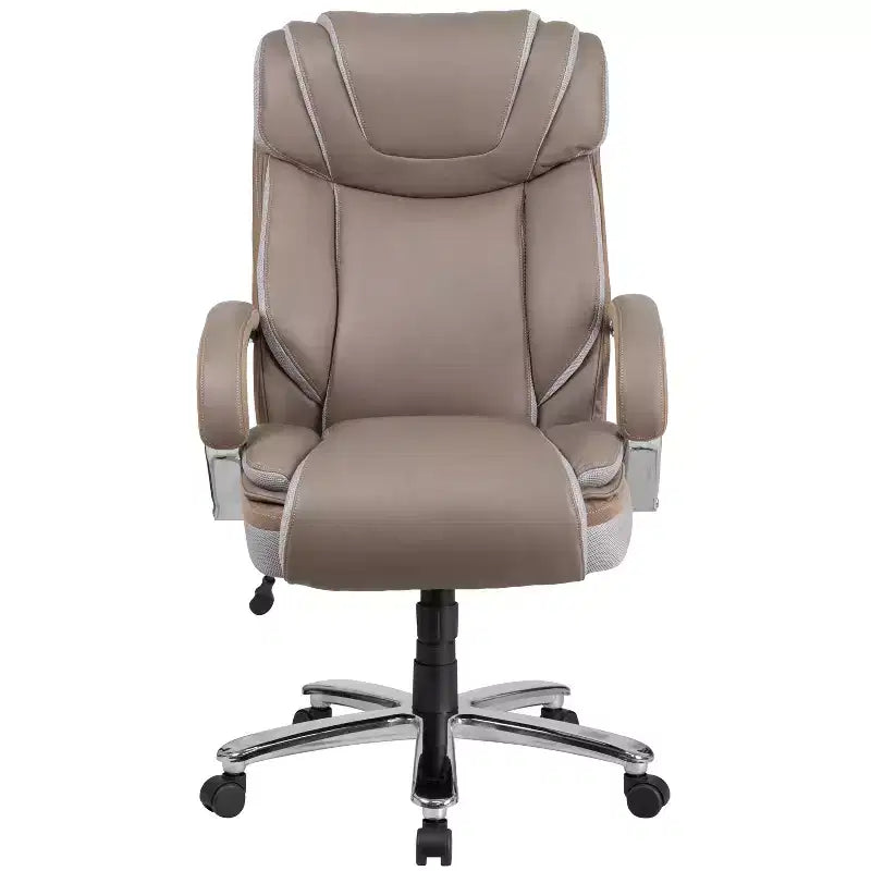 Chaise de bureau ergonomique pivotante en LeatherSoft, série HERCULES, grande taille, capacité de 225 kg