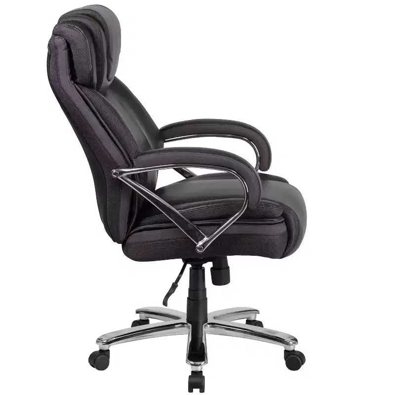 Chaise de bureau ergonomique pivotante en LeatherSoft, série HERCULES, grande taille, capacité de 225 kg