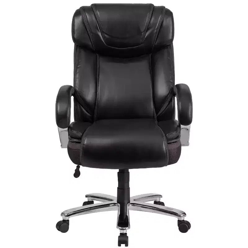 Chaise de bureau ergonomique pivotante en LeatherSoft, série HERCULES, grande taille, capacité de 225 kg