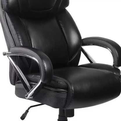 Chaise de bureau ergonomique pivotante en LeatherSoft, série HERCULES, grande taille, capacité de 225 kg