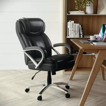 Chaise de bureau ergonomique pivotante en LeatherSoft, série HERCULES, grande taille, capacité de 225 kg