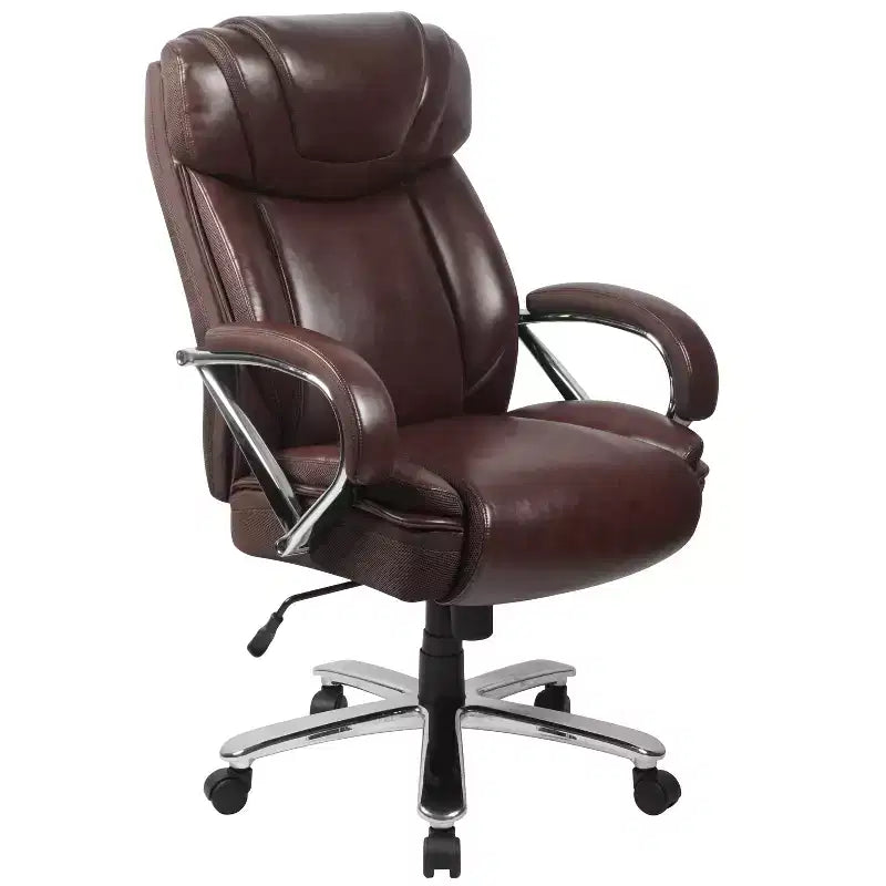 Chaise de bureau ergonomique pivotante en LeatherSoft, série HERCULES, grande taille, capacité de 225 kg