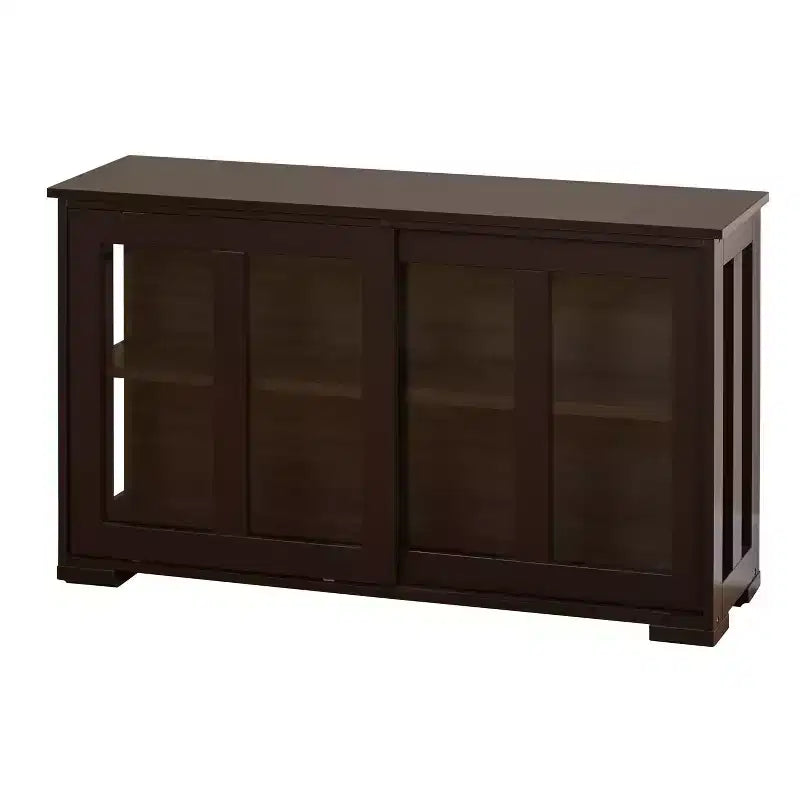 Meuble bas avec portes coulissantes en verre