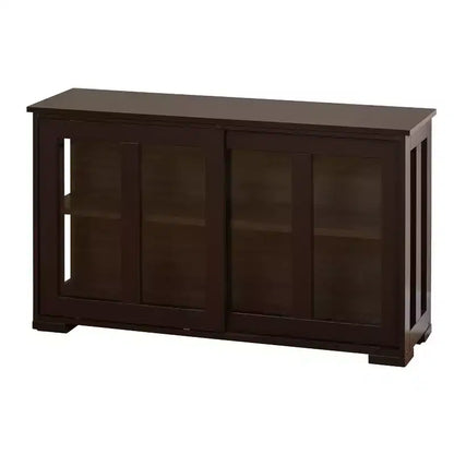 Meuble bas avec portes coulissantes en verre
