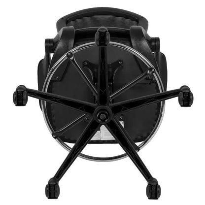 Chaise de bureau ergonomique mi-hauteur en maille noire avec anneau réglable et accoudoirs relevables
