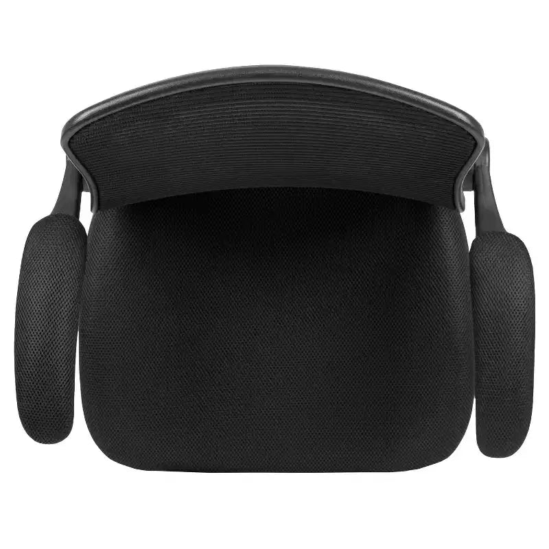 Chaise de bureau ergonomique mi-hauteur en maille noire avec anneau réglable et accoudoirs relevables