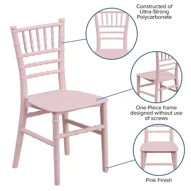 Chaise Chiavari en résine pour enfants, toutes occasions, pour la maison et la location