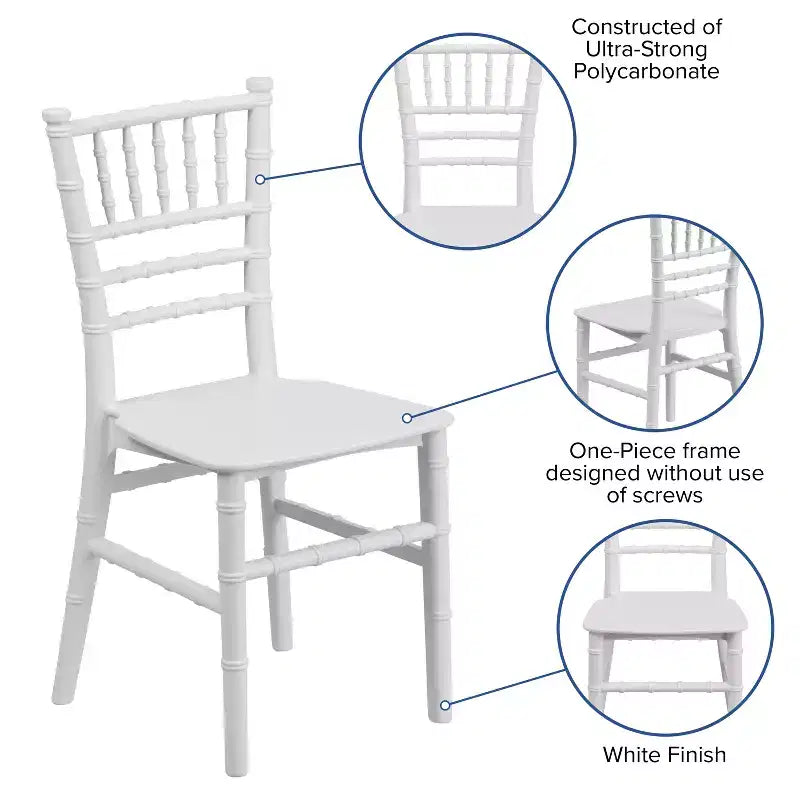 Chaise Chiavari en résine pour enfants, toutes occasions, pour la maison et la location