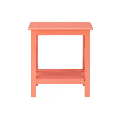 Table d'appoint en pin massif avec étagère inférieure, finition noire, 50,8 cm L x 43,2 cm P x 55,9 cm H