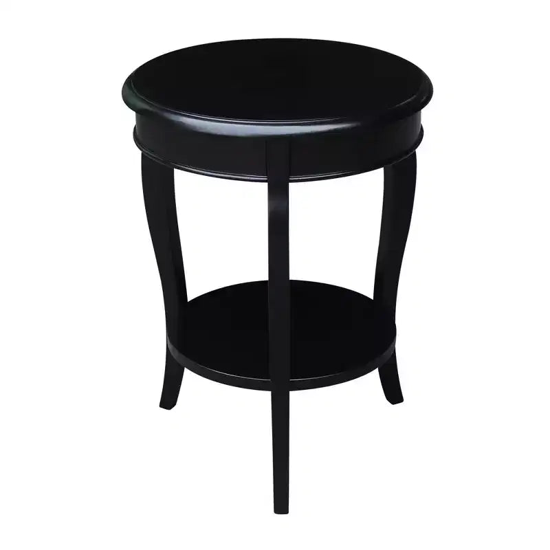 Table d'appoint en bois massif, finition peinte noire, 45,7x45,7x61 cm, assemblage par un adulte requis
