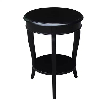 Table d'appoint en bois massif, finition peinte noire, 45,7x45,7x61 cm, assemblage par un adulte requis
