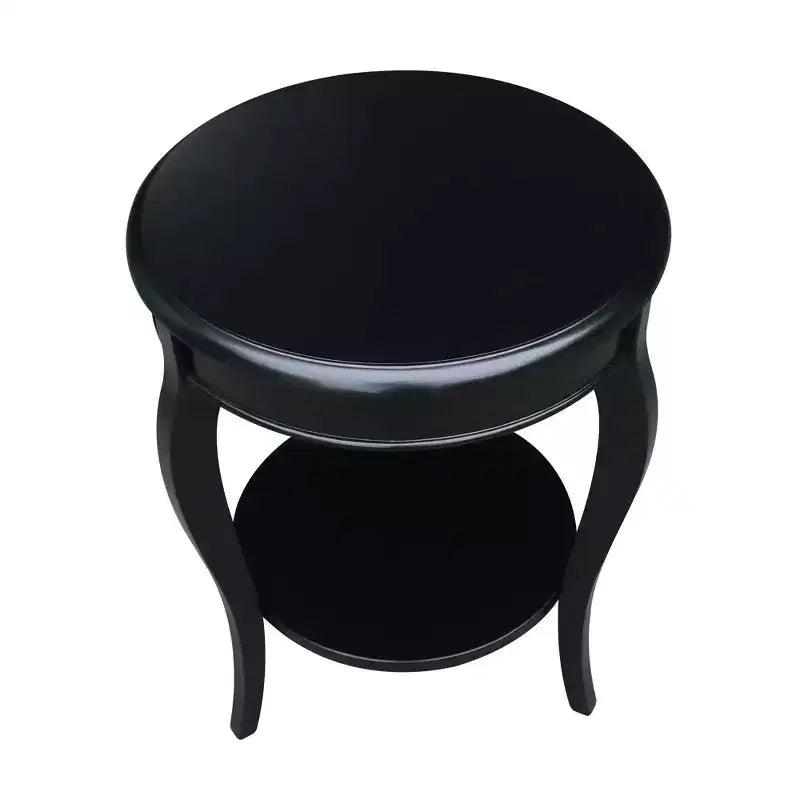 Table d'appoint en bois massif, finition peinte noire, 45,7x45,7x61 cm, assemblage par un adulte requis