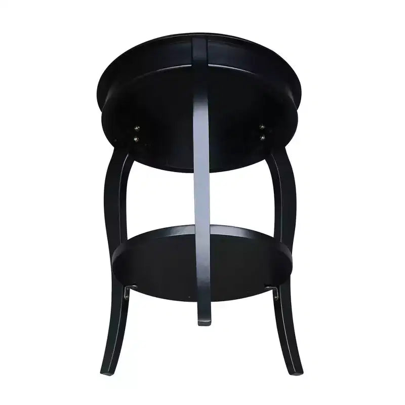 Table d'appoint en bois massif, finition peinte noire, 45,7x45,7x61 cm, assemblage par un adulte requis