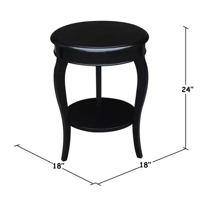 Table d'appoint en bois massif, finition peinte noire, 45,7x45,7x61 cm, assemblage par un adulte requis