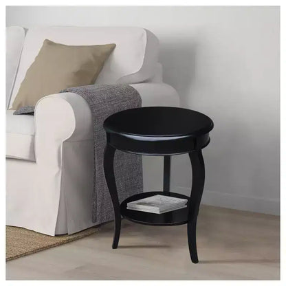 Table d'appoint en bois massif, finition peinte noire, 45,7x45,7x61 cm, assemblage par un adulte requis
