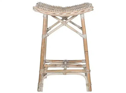 Rayna Wicker Bar Stool - SEA7010 - White Washed - Safavieh