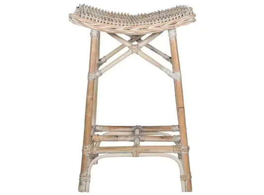 Rayna Wicker Bar Stool - SEA7010 - White Washed - Safavieh